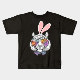 Easter Shirt Tiger Funny Bunny Ears _ Eggs Tiger Gift Kids T-Shirt